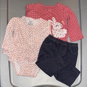 Carter's Pink and White Baby Outfit Set